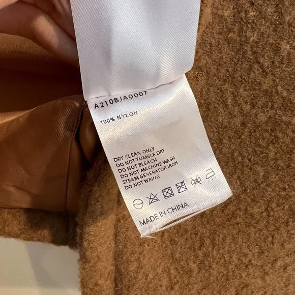 Gentle Herd 100% Nylon Collared Bohemian Classic Tan Boxy Short Knit Coat XL - Picture 11 of 11